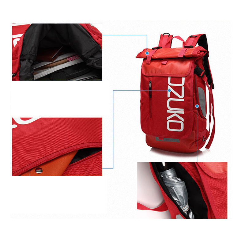 OZUKO 8020 Casual Travel Oxford Cloth Backpack Men Dual Shoulder Laptop Bag - Black OZUKO 8020 Casual Travel Oxford Cloth Backpack Men Dual Shoulder Laptop Bag - Black
